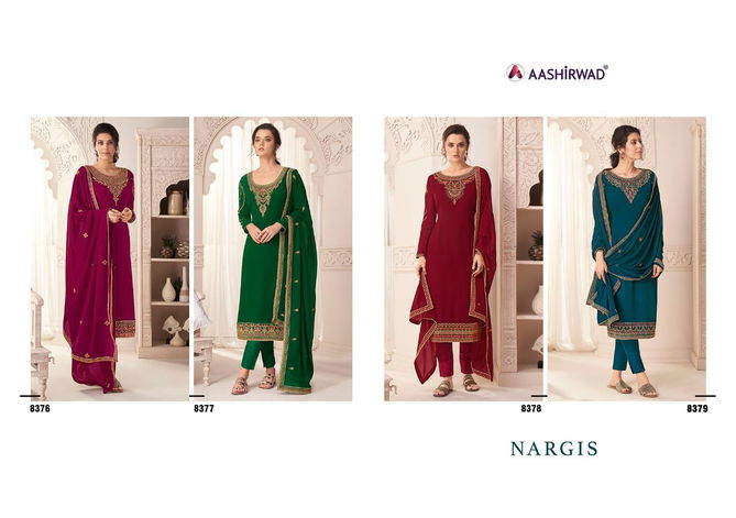 Aashirwad Nargis 8376 Series Latest fancy Casual Wear Real Georgette Designer Occasional Wear Salwar Kameez Collection
